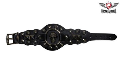 Wristband With Skulls & Studs