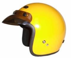 RMTY - DOT YELLOW 3/4 Motorcycle Helmet. Three Quarter Helmet