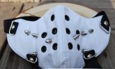 Face Mask - 1/2 Punk Rivet White Pleather