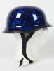 German BoneYard Blue Novelty Motorcycle Helmet