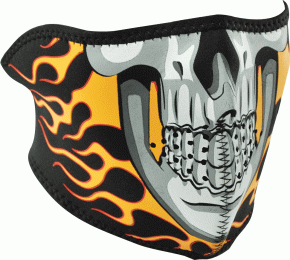 Face Mask - 1/2 Burning Skull Mask Neoprene