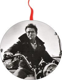 James Dean on His Motorcycle Christmas Ornament