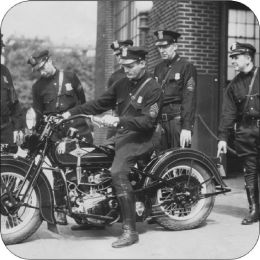 Set of 4 Coasters Detroit Police on Their Motorcycle