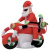 vidaXL Christmas Inflatable Santa on Motorcycle LED 62.2"