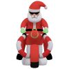 vidaXL Christmas Inflatable Santa on Motorcycle LED 62.2"