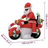 vidaXL Christmas Inflatable Santa on Motorcycle LED 62.2"