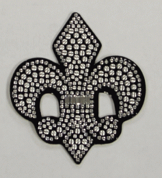 Rhinestone Helmet Patch - fleur-de-lis