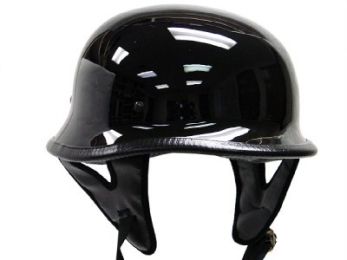 103G - DOT GERMAN GLOSS BLACK MOTORCYCLE HELMET