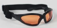 BIKER SUNGLASSES - GXR Sunglass, Black Frame, Anti-fog Amber Lenses