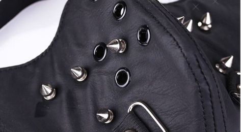 Face Mask - 1/2 Punk Rivet Black