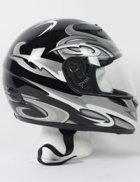 RZ80S - DOT Full Face Silver Graphic Motorcycle Helmet