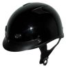 1VGB - DOT VENTED GLOSS BLACK MOTORCYCLE HALF HELMET BEANIE HELMETS