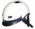 1VW - DOT PEARL WHITE MOTORCYCLE HALF HELMET BEANIE HELMETS