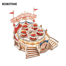 Robotime Rokr Tilt-A-Whirl The Tea Cup Amusement Park Series Building Toy Birthday Xmas Gifts for Kids Children 3D Wooden Puzzle (Option: Ea04)