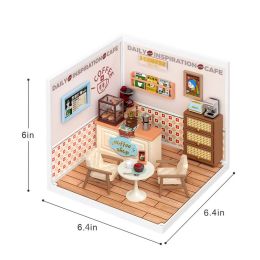 Robotime Rolife DW001 Super Creator Daily Plastic DIY Miniature House Cafe Energy Supply Store Building Block Sets CN Version (Option: Dw001)