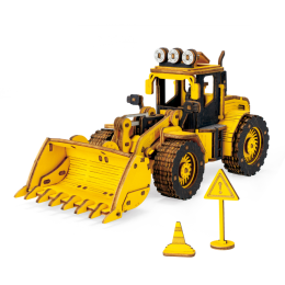 ROKR Engineering Vehicle Model Series 3D Wooden Puzzle (5 Kits) (Option: Bulldozer)