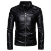 Mens Biker Moto Jacket Stand Collar Motorcycle Faux Leather Casual Jackets Fashion Male Black PU Coat Long Sleeve Large Size 5xl