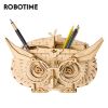 Robotime DIY Owl Box Storage Box 3D Wooden Puzzle Toys Assembly Model Desk Decor Toys for Children TG405