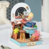 Robotime DIY Taste Life Kitchen Doll House with Furniture Children Adult Miniature Dollhouse Bubble Bath Wooden Kits Toy Gift DS