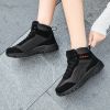 Winter Women Ankle Boots Black Leather Fashion Autumn Warm Fur Motorcycle Non-slip Waterproof Female Platform Boots Shoes