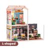 Robotime Rolife Super Creator Double Joy Bubble Tea Plastic 3D Puzzle DIY Miniature House Kit