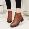 Autumn Boots Women Vintage Leather Ankle Short Casual Botas Non-SlipWestern Boots Cowboy Boots Motorcycle Pour Women 457