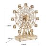 Robotime DIY Wooden Rotatable Ferris Wheel Model with Playing Music Toys for children birthday TGN01